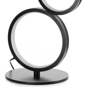 Luminosa Rings Integrated LED Table Lamp Black