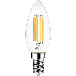 EXTRASTAR E14 LED Filament Candle Bulbs 4W warm white,2700K