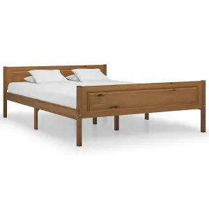 Berkfield Bed Frame Solid Pinewood Honey Brown 140x200 cm