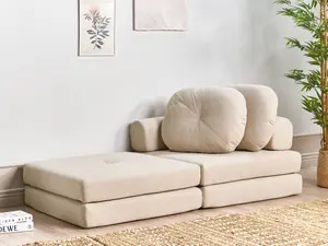 Beliani Modern Sofa Bed OLDEN Light Beige