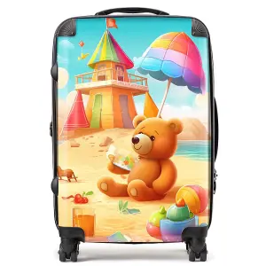 Bear On A Beach Holiday Suitcase - Medium