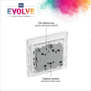 BG Evolve Brushed Steel Fan Isolator Switch 10A Triple Pole