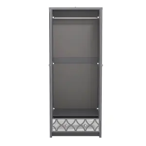 GFW Arianna 2 Door 1 Drawer Wardrobe Cool Grey