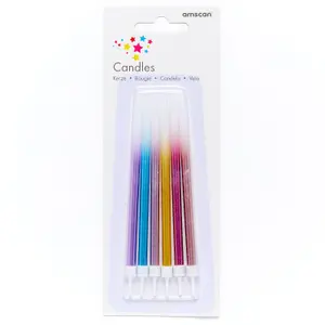 Amscan Girls Rule Ombre Candles (Pack of 6) Multicoloured (One Size)