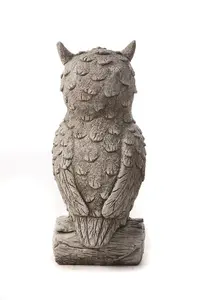 Large Stone Cast Owl Garden Ornament