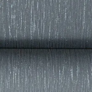 Grandeco Plain Black Charcoal Crystal Metallic Glitter Textured Vinyl Wallpaper