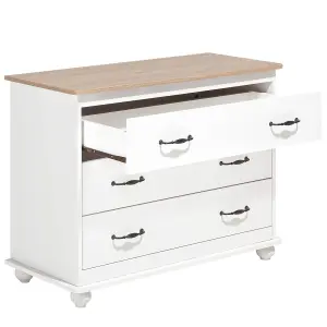 Beliani Rustic 3 Drawer Chest White EVERETT