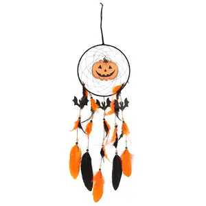 Something Different Feline Frights Pumpkin Halloween Dreamcatcher Black/Orange (One Size)