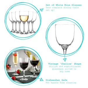 Argon Tableware - Campana White Wine Glasses - 290ml - Pack of 6 - Clear