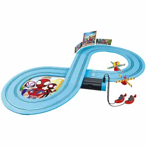 Marvel Spiderman Race Track Playset for Toddlers, Toy Cars with Remote Controller - 93CM Long Track