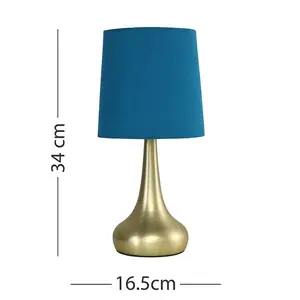 Chasse Metal Table Lamp (Set of 2) Gold Base / Blue Shade / Not Included