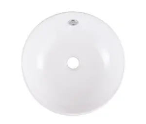 GoodHome Nura Gloss White Round Counter top Basin (W)40cm