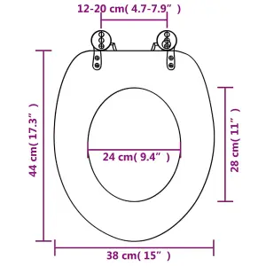 vidaXL WC Toilet Seat with Soft Close Lid MDF Green Water Drop Design