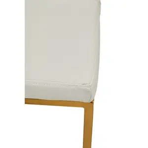 Madeline Upholstered Counter Stool with Metal Frame Gold / White