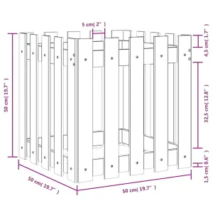 Berkfield Garden Planter with Fence Design 50x50x50 cm Impregnated Wood Pine