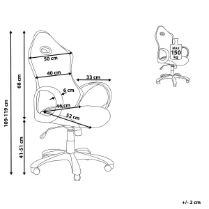 Beliani Retro Office Chair Grey iCHAIR