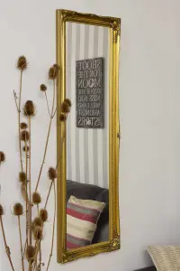 MirrorOutlet Fraser Gold Beaded Dress Mirror 122 x 41 CM