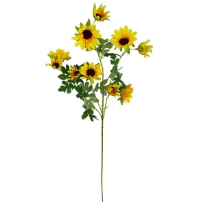 Pack of 6 x 70cm Artificial Yellow Daisy Flower Spray