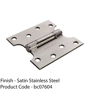 PAIR 102 x 152 x 3mm Parliament Hinge Satin Stainless Steel Internal Door