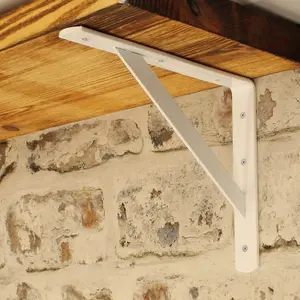 EAI - Strong Arm Shelf Bracket 500x330x30x4mm - White - Pair