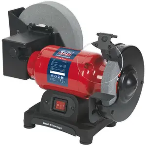 Powerful 150mm Bench Grinder with 200mm Wet Stone and 250W Induction Motor for Precision Blade Sharpening