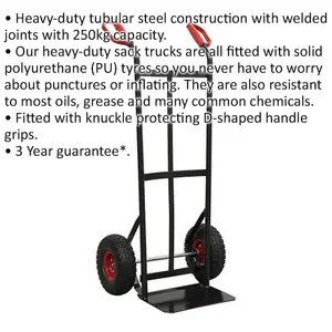 250kg Heavy Duty Sack Truck with Solid PU Tyres for Large Boxes