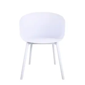 York xl Dining Chair in White, 2 pieces