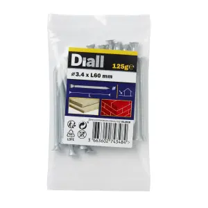 Diall Galvanised Masonry nail (L)60mm (Dia)3.4mm 125g