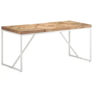 Byxbee Sled Dining Table Brown / White / 76cm H x 90cm W x 200cm L