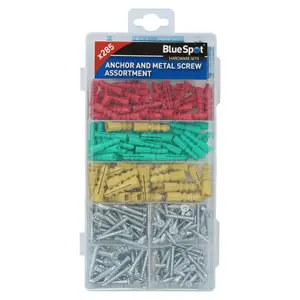 285pc Metal Screw And Raw Rawl Plug Anchor Assortment Rawplugs Screws