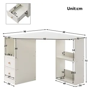 Computer Desk Corner Computer Desk with Large Storage Space Study Desk Laptop Table