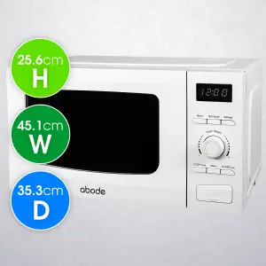 Abode Digital Microwave 700W 20L 5 Power Levels & Defrost White AMD2002-M