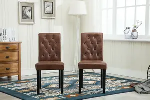 MCC Direct Fabric Dining Chairs Brown