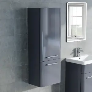 Nes Home 500mm Freestanding Grey Basin Vanity & 350mm Wall Hung Tall Cabinet Set