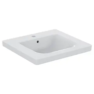 Ideal Standard Concept Freedom Accessible Gloss White Rectangular Wall-mounted Basin (W)60cm