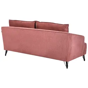 3 Seater Fabric Sofa Burgundy HOBRO