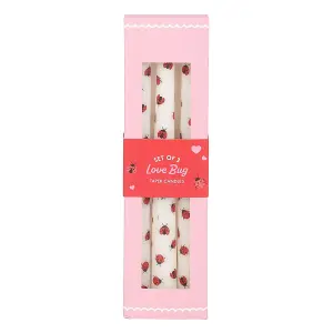 Something Different Love Bug Ladybird Taper Candle (Pack of 3) White/Red (One Size)