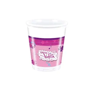 Violetta Plastic 200ml Party Cup (Pack of 8) Pink/White (One Size)