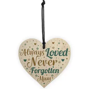 Red Ocean Special Mum Wooden Heart Memorial Grave Tribute Verse Plaque Christmas Tree Memorial Decoration Keepsake