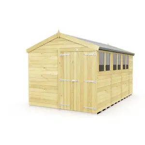 DIY Sheds 8x14 Apex Shed - Double Door With Windows