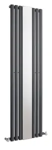 Vertical Single Panel Radiator with Mirror - 1800mm x 499mm - 2566 BTU - Anthracite