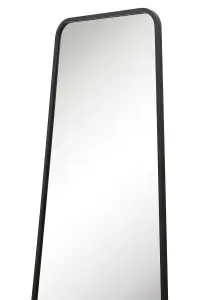 MirrorOutlet The Coartans Black Metal Isoscelles Trapezoid Shape Framed Wall Mirror with arched bottom 180CM X 85CM)