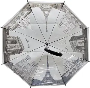 MantraRaj Clear Transparent Printed Umbrella Windproof Rainproof Travel Umbrella Dome Shape Walking Stick Umbrellas