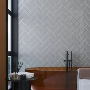 Trentie Grey Gloss Metro Ceramic Wall Tile Sample