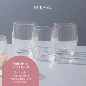 Mikasa Treviso Crystal Stemless Wine Glasses, Set of 4, 350ml