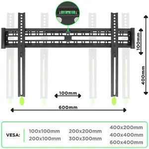 Duronic TVB121M Full Range TV Bracket, Swivel and Tilt Wall Mount with VESA 600x400 for Flat Screen Television 37-65"