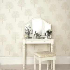 Holden Décor Opus Ornella Cream Tree Embossed Wallpaper