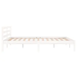 Berkfield Day Bed Solid Wood Pine 140x200 cm Double White