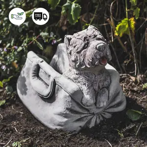 Puppy in Bag Stone Garden Planter