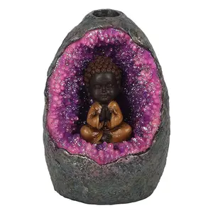 Something Different Buddha Cave Backflow Incense Burner Grey/Purple (One Size)